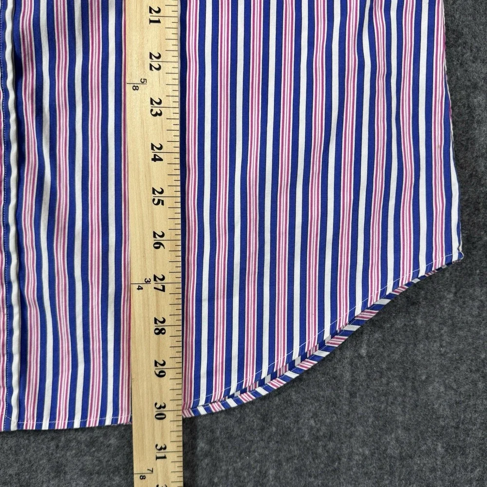 Polo Ralph Lauren Men's Shirt 15.5 M Regent Classic Fit Blue Pink Stripe